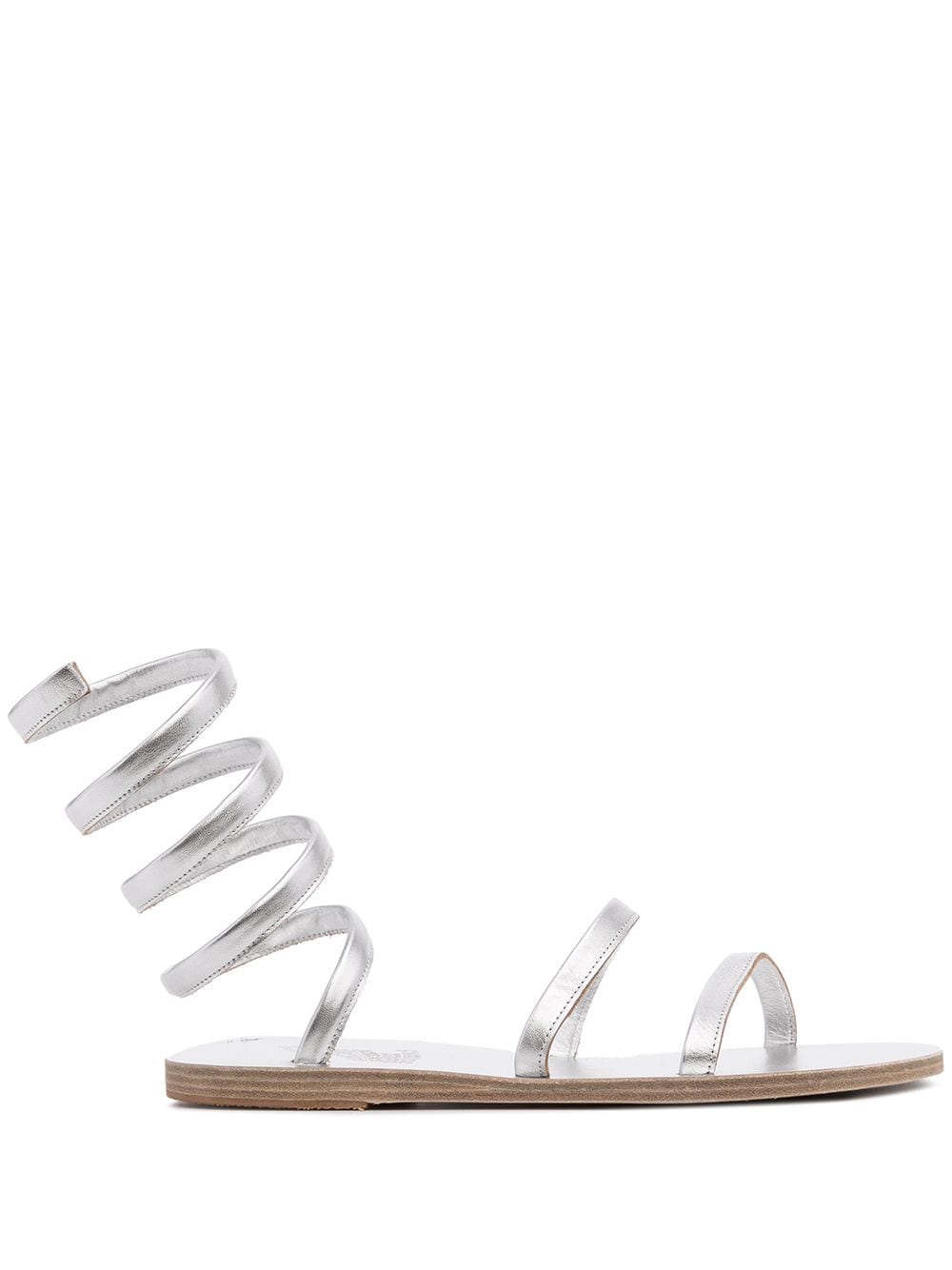 Silver Ofis metallic wrap sandals women ANCIENT GREEK SANDALS